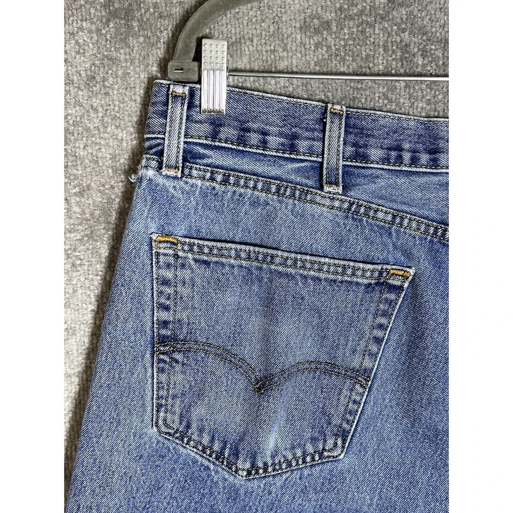 Levis 505‎ Jeans Mens Size 40x29 Blue Distressed Denim Cotton Straight Leg
